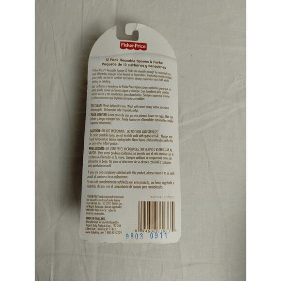 3 Fisher Price Reusable Three Section Divided Plates with 12 Forks Spoons - Picture 10 of 10